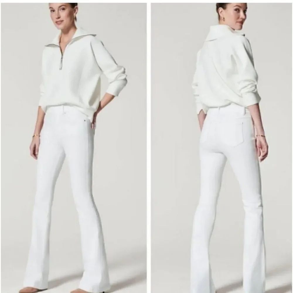 SPANX Flare White Jeans Reflect Your Style! Size Large $148